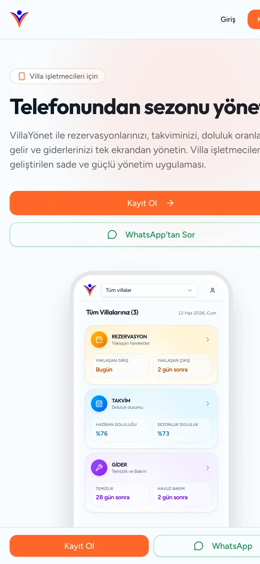 Villa Yönet on a phone